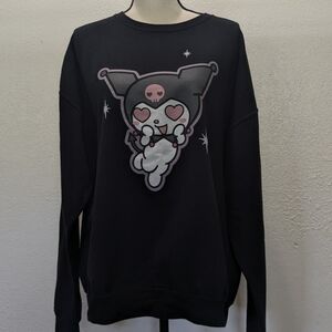 Sanrio Black Kuromi Pullover Crew neck Sweatshirt Women Sz XL